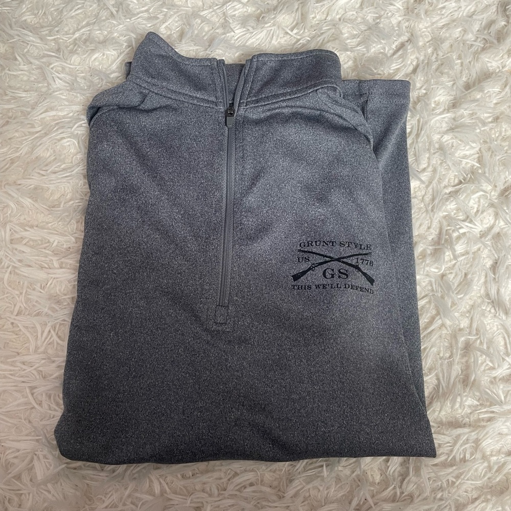 Grunt Style Heather Gray Quarter-Zip Pullover